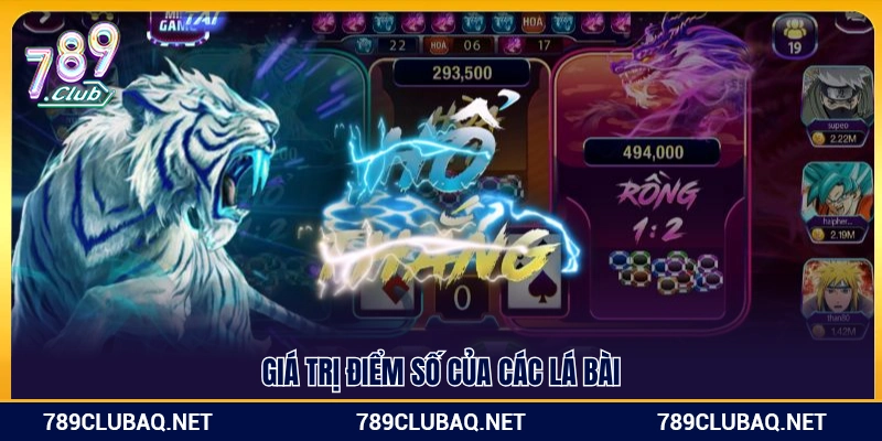 Số điểm quy định cho từng lá bài